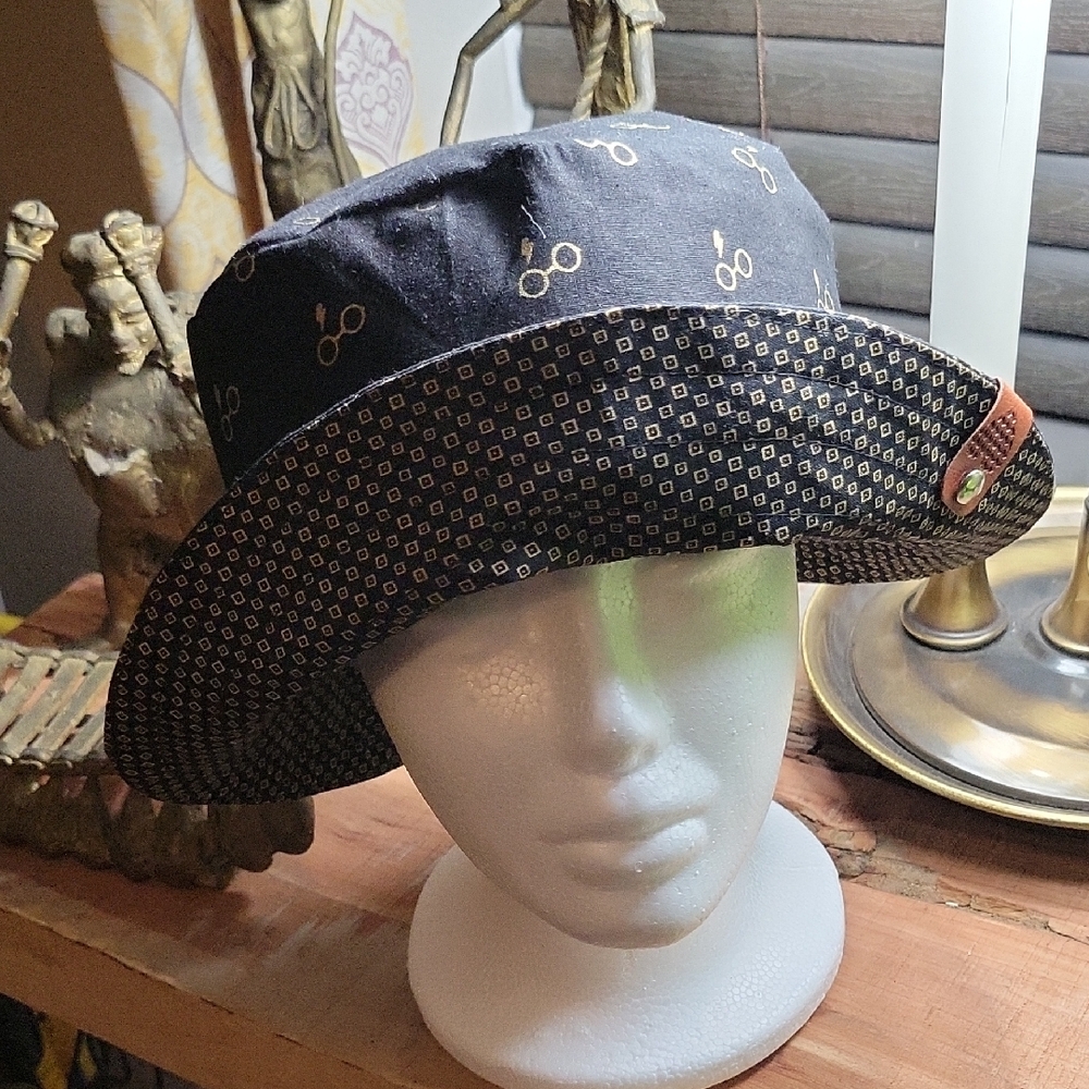 Handmade Black and Gold Bucket Hat